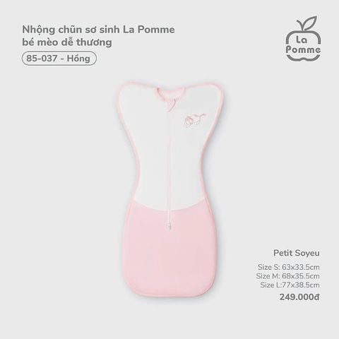 Nhộng chũn sơ sinh La Pomme bé mèo dễ thương - Hồng