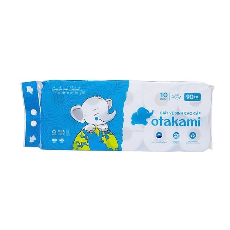 GIẤY VỆ SINH CAO CẤP OTAKAMI 10 CUỘN, 2 LỚP, 90M