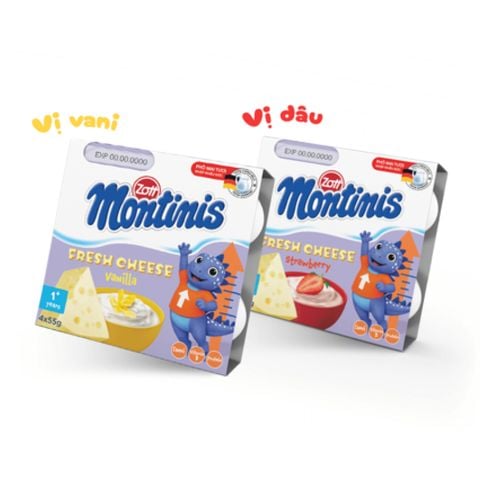Phô mai tươi Zott Montinis hương vani 4*55g