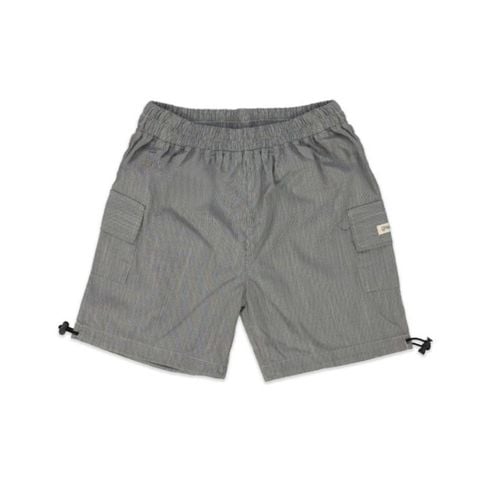 Quần short đùi bé trai Bu Baby - Kẻ đen - trắng