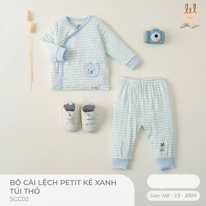 BỘ CÀI LỆCH LIL PETIT KẺ XANH TÚI THỎ