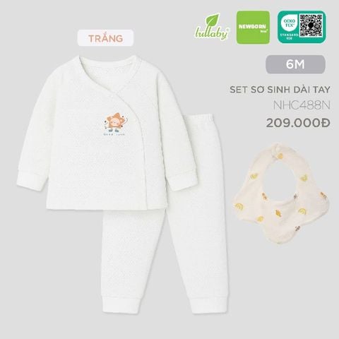 Set sơ sinh Lullaby dài tay NHC488N - Trắng