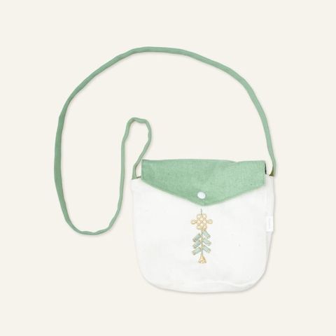 Túi đeo chéo Bu Baby Lì xì Kem - xanh rêu