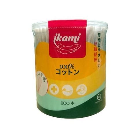 Tăm bông Ikami Regular 2 đầu thường loại 200 cái/hộp