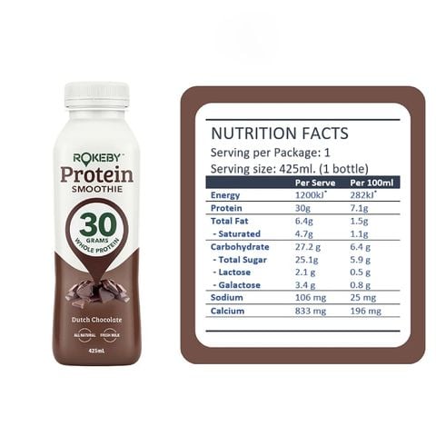 Thức Uống Smoothie Protein Vị Sôcôla Hà Lan Rokeby Farms 425ml