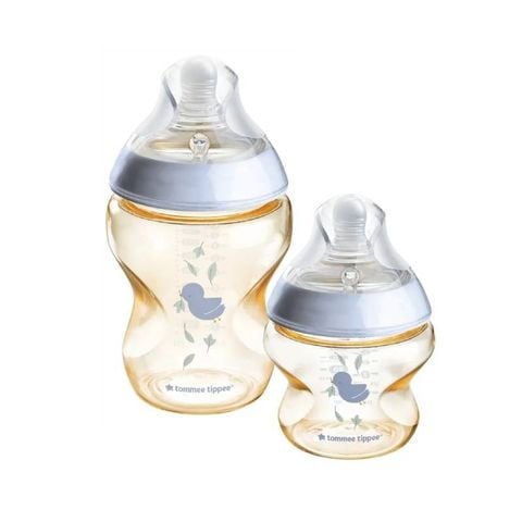 Bình Sữa PPSU Ty Siêu Mềm Tự Nhiên Tommee Tippee, Xanh Dương (Bộ 1 Bình 260ml Và 1 Bình 150ml)