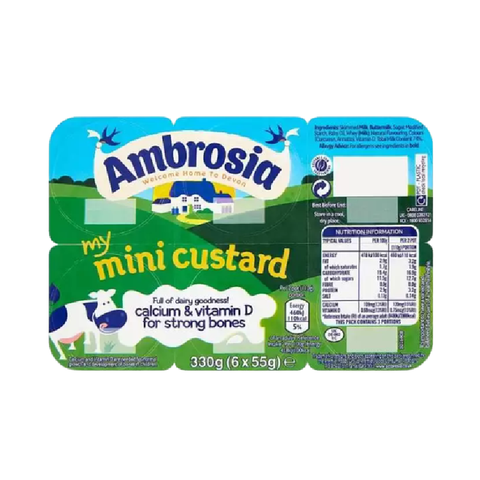 Váng Ambrosia my Mini Custard vị truyền thống 6 x 55gr,UK.(AD) (Vỉ)