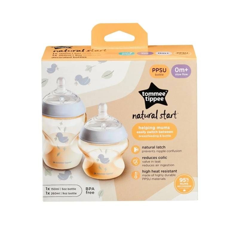 BÌNH SỮA PPSU TY SIÊU MỀM TỰ NHIÊN TOMMEE TIPPEE, XANH DƯƠNG (BỘ 1 BÌNH 260ML VÀ 1 BÌNH 150ML)