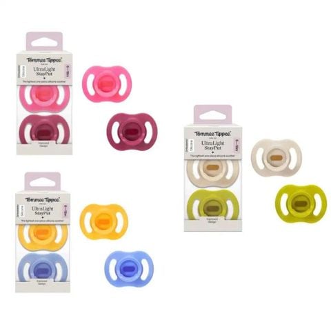 Ty ngậm silicon siêu nhẹ cho bé Tommee Tippee Ultra Light 6-18 tháng (vỉ đôi)