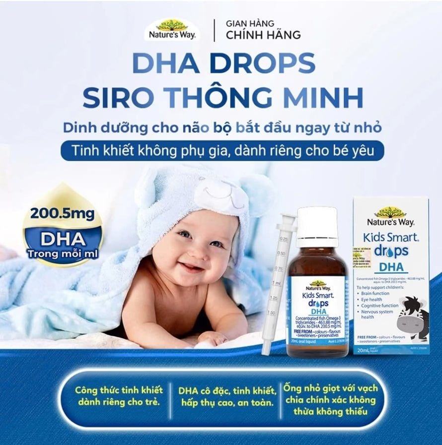 Nature’s Way DHA Drop Kid Smart – DHA tinh khiết cao cho bé | Bảo Đại Đường