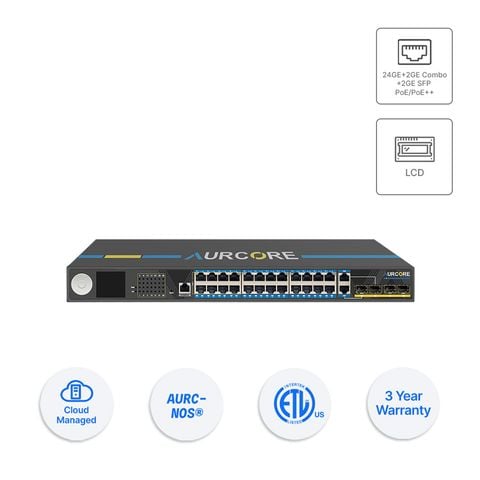 Thiết bị Switch doanh nghiệp Aurcore AES2012P 24 x GE