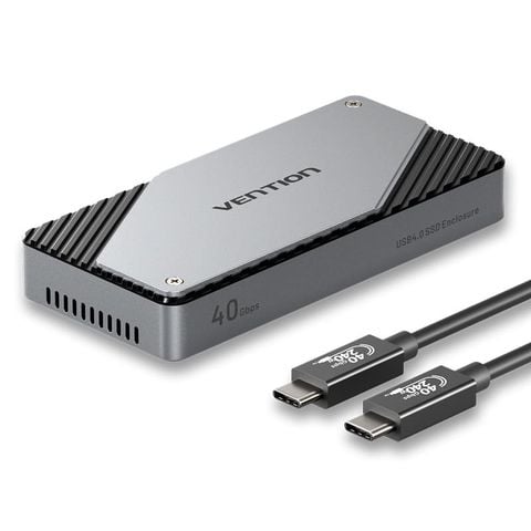 Vention USB 4.0 M.2 NVMe SSD Enclosure Gray Aluminum Alloy Type