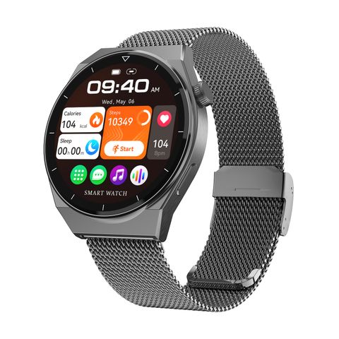 Huadai HD3 Pro Dây Thép Đen | Smartwatch IP68, Sạc Không Dây