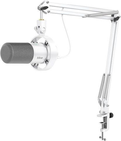 FIFINE AmpliTank K688CT White: Micro Dynamic USB/XLR & Boom Arm