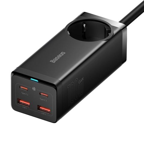 Bộ sạc nhanh tích hợp dây nguồn nối dài Baseus GaN3 Pro Desktop Powerstrip 5 in 1