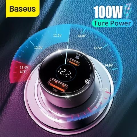 Tẩu sạc công suất cao 100W Superme Digital Display PPS Dual Quick Charger Car Charger