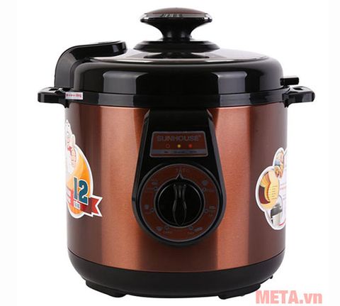 Nồi áp suất điện đa năng Sunhouse SHD1562 (6 lít) - Màu sắc: Nâu cafe