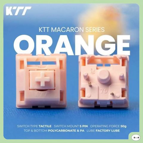 Hộp 45 Switch Ktt Macaron Orange (Tactile/5 Pin)