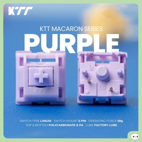 Hộp 45 Switch Ktt Macaron Purple (Linear/5 Pin)