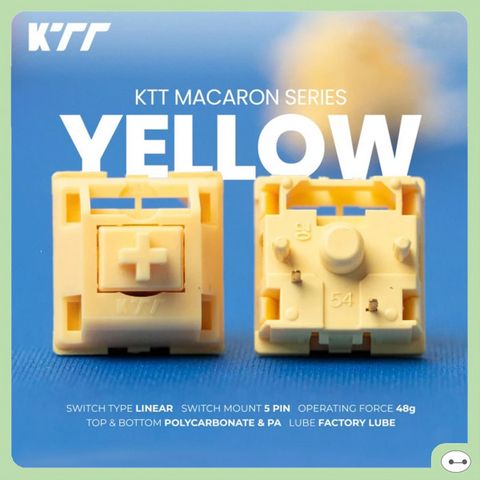 Hộp 45 Switch Ktt Macaron Yellow (Linear/5 Pin)