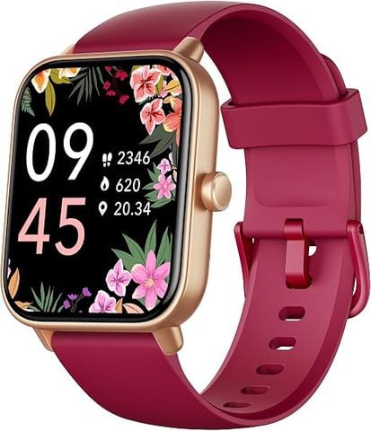 Đồng Hồ Thông Minh Nữ Fitpolo 1.8 Inch Màu Đỏ (Màn Hình Cảm Ứng Ultra-HD, Gọi Điện Bluetooth, Tích Hợp Trợ Lý Ảo Alexa, Đo Nhịp Tim & SpO2 24/7, Theo Dõi Giấc Ngủ & Đếm Bước Chân, Chống Nước IP68, Tương Thích Android & iPhone)
