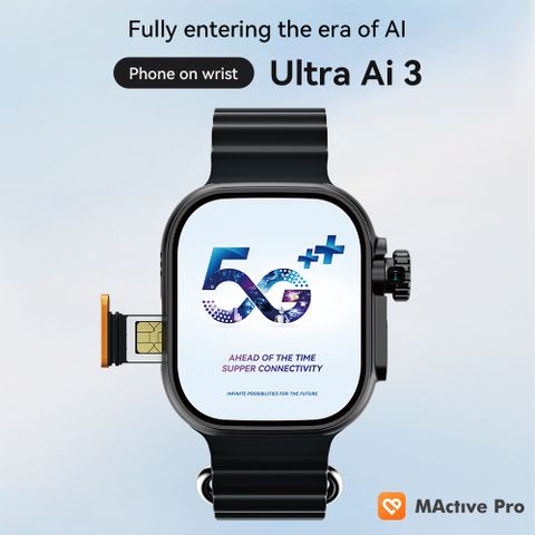 Microwear Ultra 3 AI Android 4G Watch Black – Smartwatch Android 4G với Camera 180°