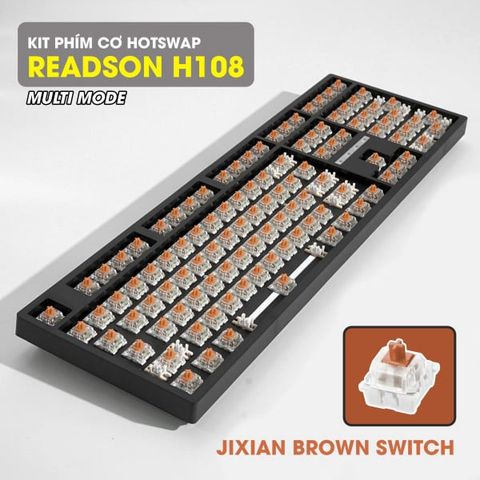 Kit bàn phím cơ Readson Hw108 Multi Modes đen brown switch