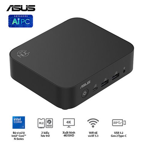 PC Mini Asus NUC 14 Essential RNUC14MNK355 (Intel Core 3 N355 | DDR5-4800 | 1x M.2 22x80/2242 PCIe Gen3x4 | 1x LAN | No-OS)