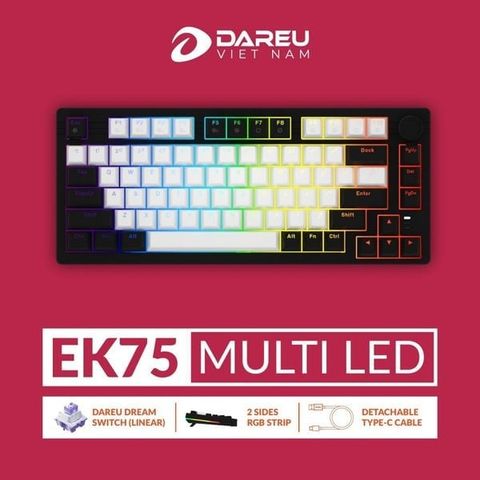 Bàn phím cơ DareU EK75 RGB Type-C 75% giá tốt