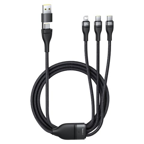 Cáp Sạc Nhanh Đa Năng Baseus Flash Series 3 Two-for-three U+C to C+C+L 100W