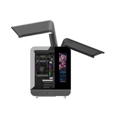 Case máy tính Magic ES GASMING Aircraft 007 BLACK Ultra-Cool Display ARGB 3 FAN Đen