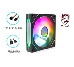  FAN GƯƠNG VÔ CỰC VITRA LINK MIRROR INFINITY ARGB 12CM BLACK 