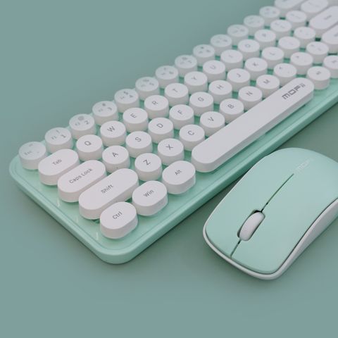 BỘ PHÍM CHUỘT KHÔNG DÂY MOFII FERRIS ĐƠN SẮC XANH LÁ