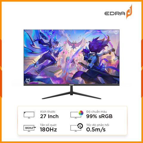 Màn Hình Gaming 27 Inch EDRA EGM27F180PV (27 inch/FHD/IPS/180Hz/0.5ms)