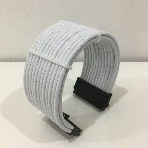 Dây Nguồn Nối Dài 24-Pin White Hotgear | Lõi Đồng 18AWG | Setup PC Trắng