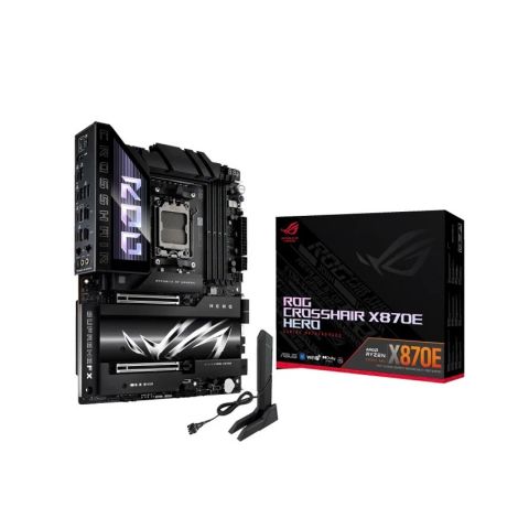 Bo Mạch Chủ Mainboard ASUS ROG CROSSHAIR X870E HERO (Socket AM5, ATX, DDR5, PCIe 5.0, USB4, Wi-Fi 7, Dual LAN 5G/2.5G, Polymo Lighting II, Hàng Chính Hãng)
