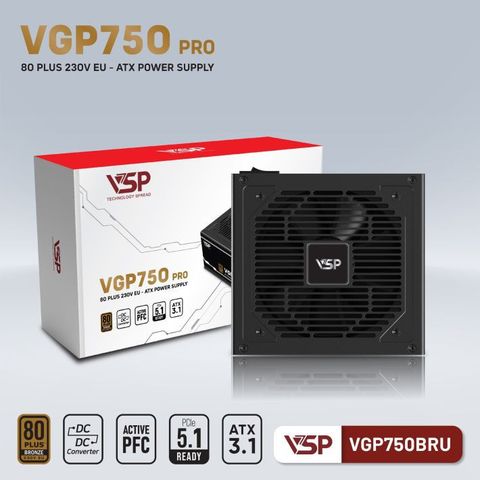 Nguồn VSP VGP750BRU PRO 750W 80+ Bronze – ATX Chính Hãng