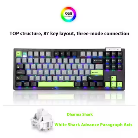Bàn phím Darmoshark TOP87 Tri-mode RGB Black 87 phím