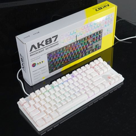Bàn phím cơ Asestek AK87 RGB White (Blue Switch)