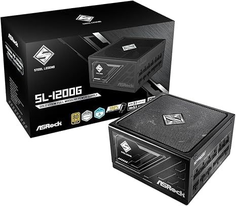ASRock Steel Legend SL-1200G 1200W 80 Plus Gold & Cybenetics Platinum Full Modular Power Supply ATX3.1
