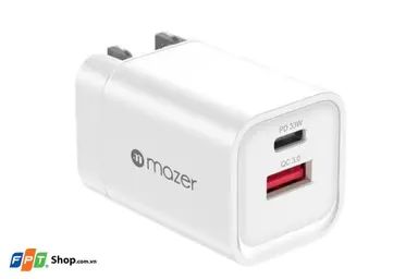 Củ sạc nhanh Mazer Infinite 33W 2 cổng (Type C PD 33W + USB-A 18W)