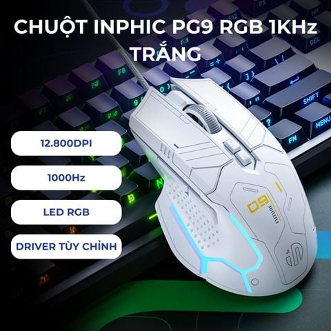 Chuột Inphic PG9 RGB 1KHz Trắng