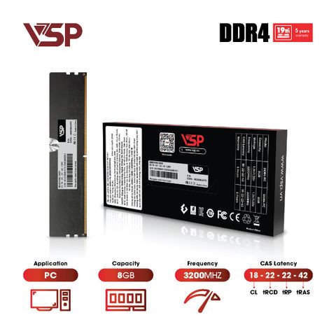 RAM VSP 8GB 1x8GB Bus 3200MHz DDR4 Không Tản Nhiệt
