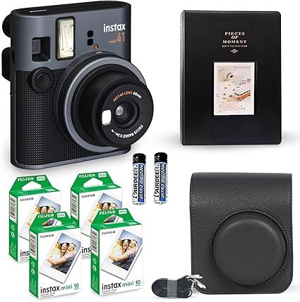 Fujifilm Instax Mini 41 đen cổ điển + 40 film + phụ kiện
