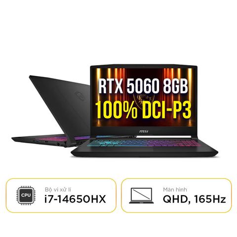 Laptop MSI Katana 15 HX B14WFK 267VN - Intel i7-14650HX | RTX 5060 8GB | 15.6 QHD 165Hz