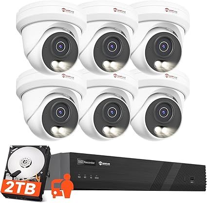 Hệ thống camera Anpviz 4K 8CH PoE 6 cam 8MP + NVR 2TB NDAA