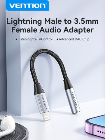 CÁP CHUYỂN LIGHTNING TO 3.5MM VENTION BMC