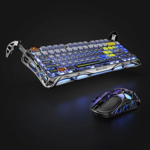 GravaStar Ultimate Gaming Set – Interstellar Silver | Combo bàn phím & chuột gaming