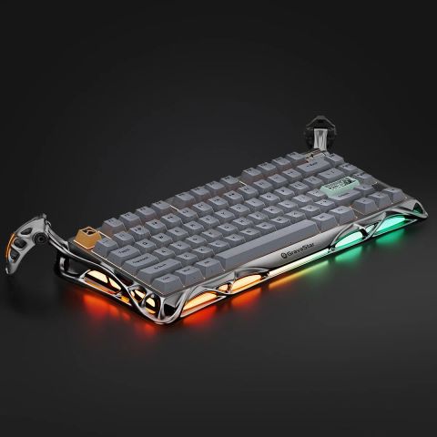 Bàn phím cơ GravaStar Mercury K1 Pro - Silver Gray | Bàn phím gaming 75% RGB Wireless & Wired