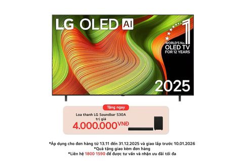 TV LG OLED AI B5 55″ 4K – Smart OLED 4K HDR, Gaming & Dolby Atmos